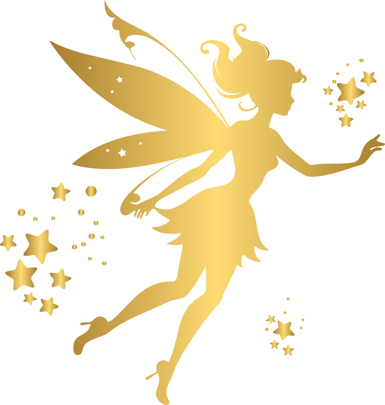 Fairy with star trail silhouette icon