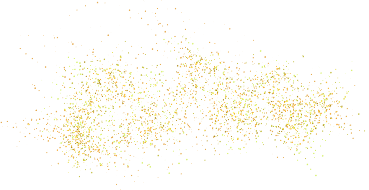 Lots of transparent bright festive golden lights. Golden sand, chaotically scattered.